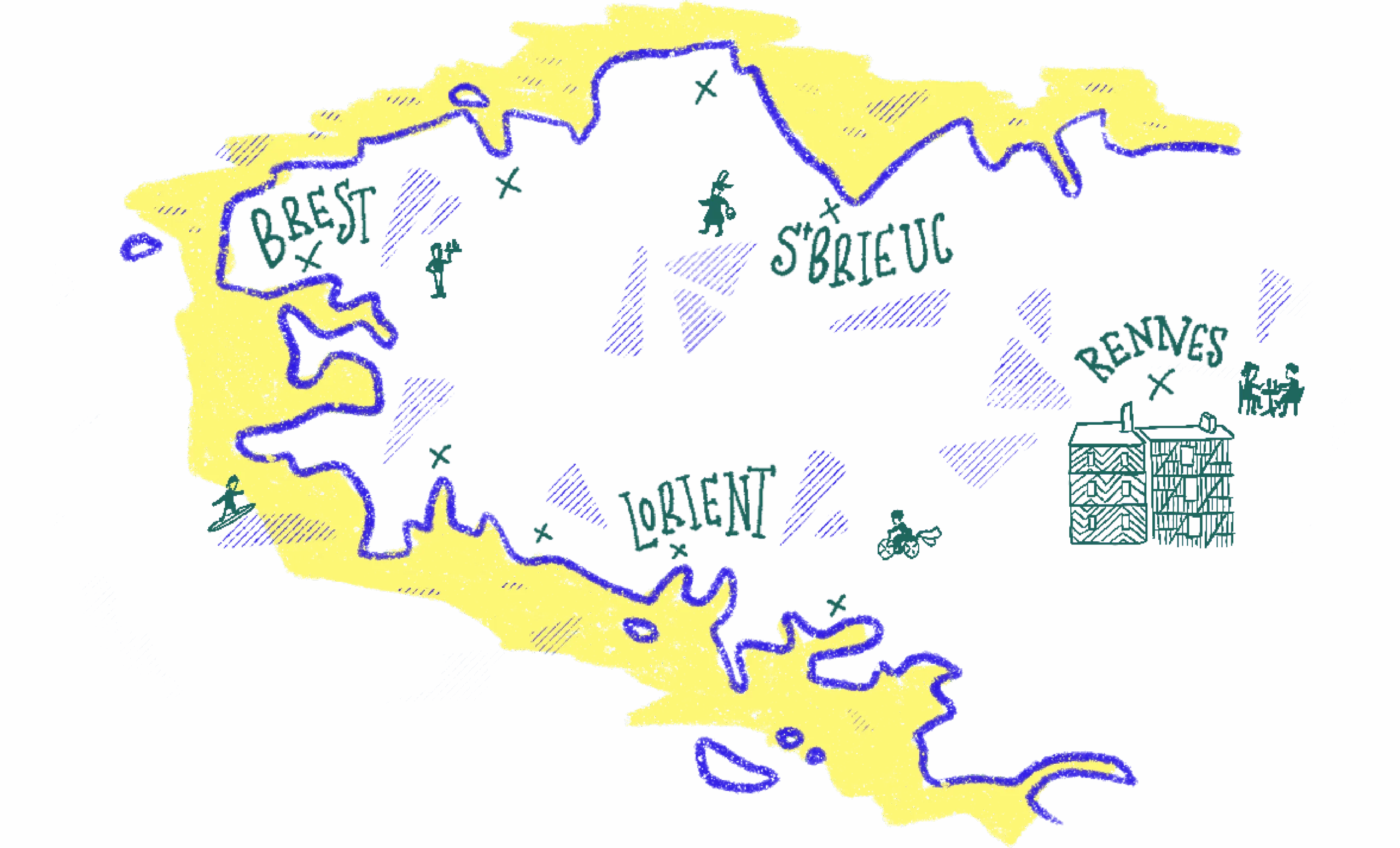 carte des producteurs bretons sélectionnés pour le coffret gourmand breton La Finebox.
