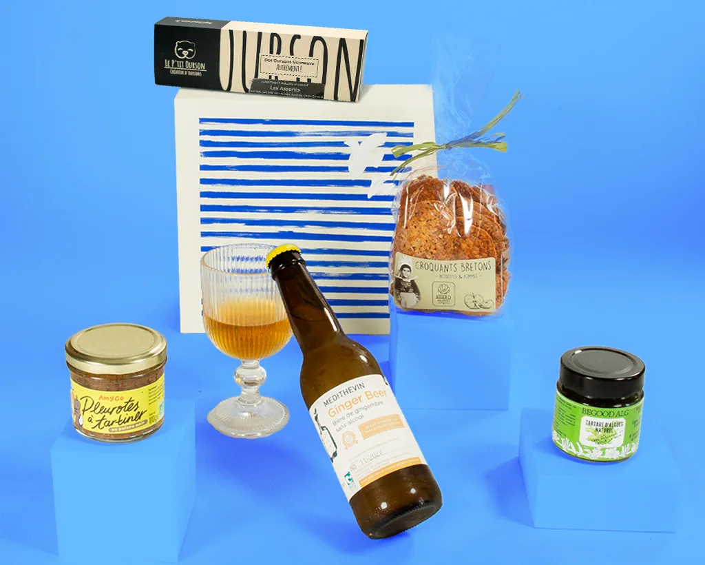 Coffret gourmand breton avec sélection originale de produits d’épicerie fine artisanale