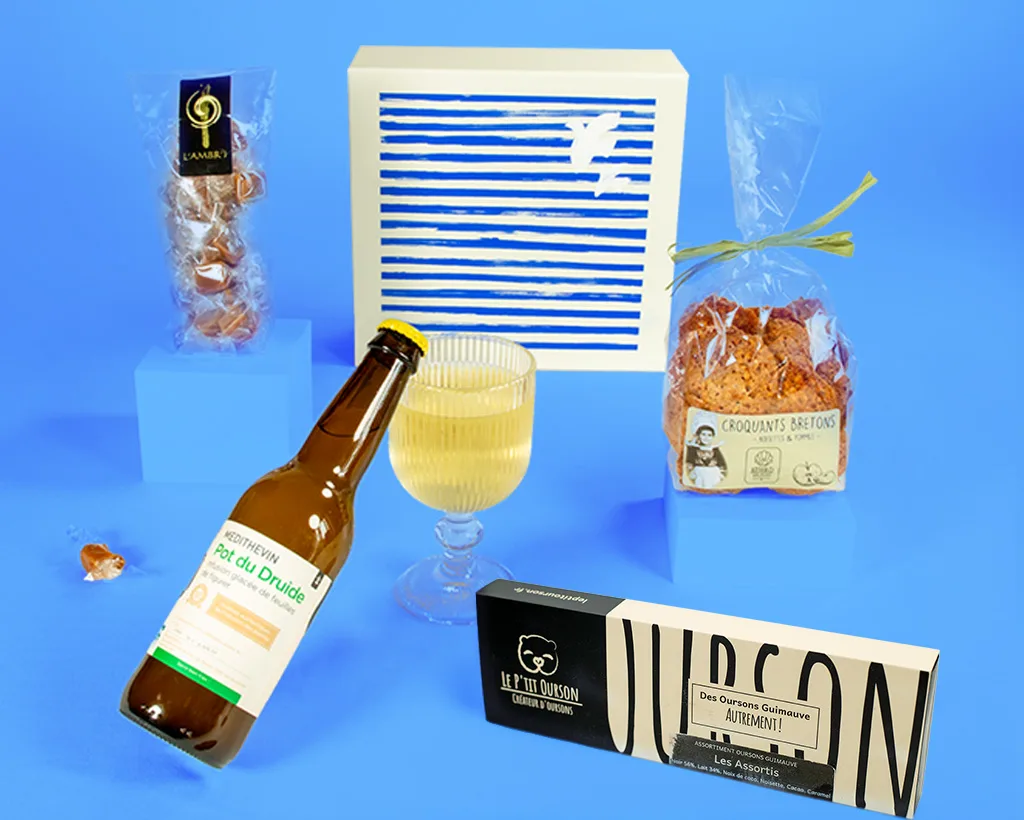 Coffret gourmand entreprise avec sélection de douceurs et produits d’épicerie fine artisanale