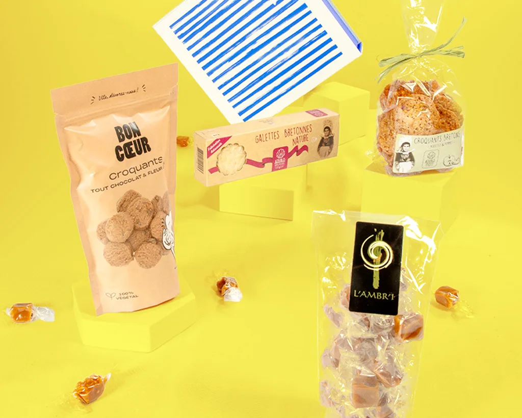 Coffret gourmand breton avec sélection de produits d’épicerie fine à partager