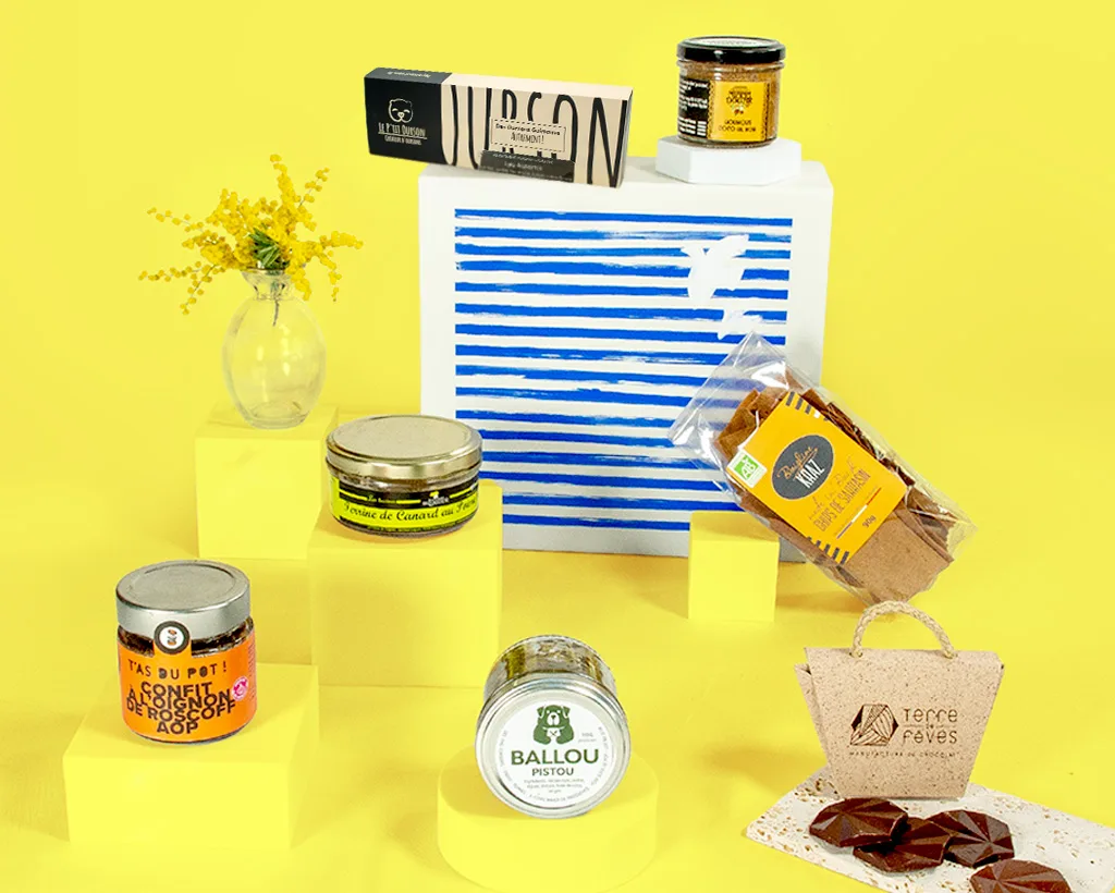 Coffret gourmand breton composé de produits d’épicerie fine artisanale sélectionnés par La Finebox