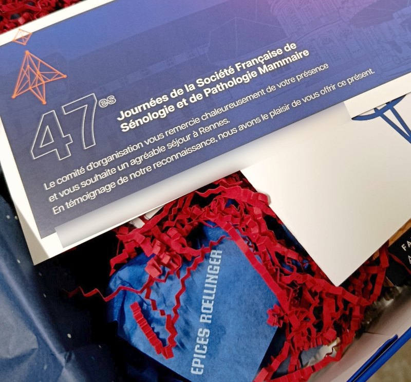 Coffret cadeau séminaire La Finebox pour un congrès à Rennes : carte personnalisée, épices Roellinger