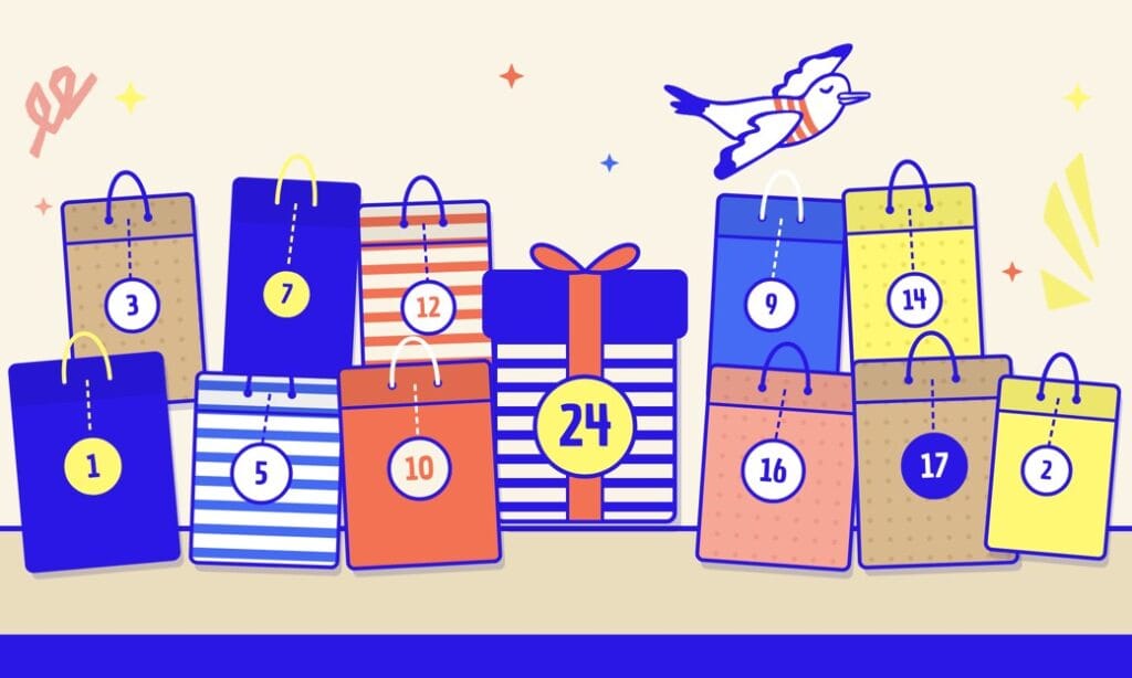 Calendrier de l'Avent entreprise La Finebox : 17 pochettes gourmandes et le grand coffret du 24 décembre
