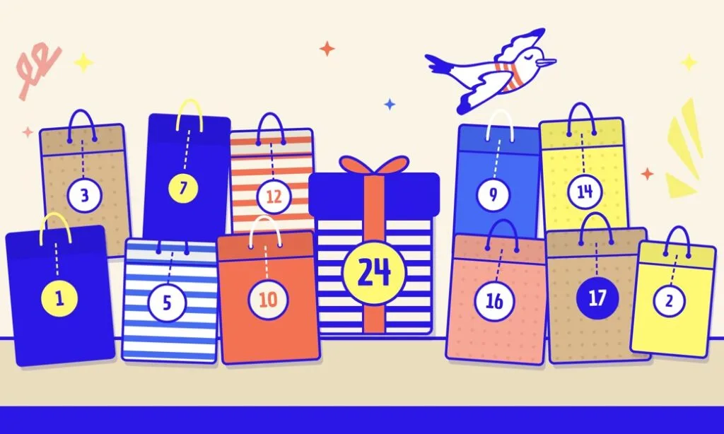 Calendrier de l'Avent entreprise La Finebox : 17 pochettes gourmandes et le grand coffret du 24 décembre